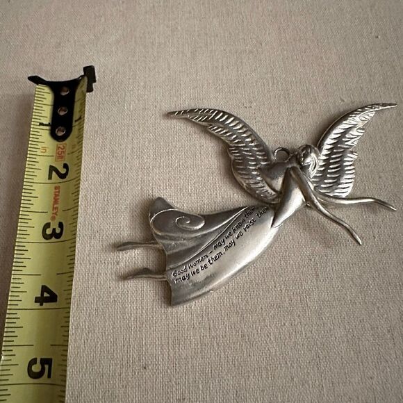 Vintage Silver Angel with engraved sentiment - Picture 6 of 7